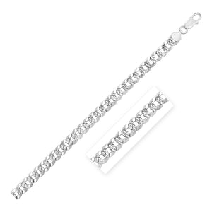 Sterling Silver Rhodium Plated Curb Chain 7.3mm