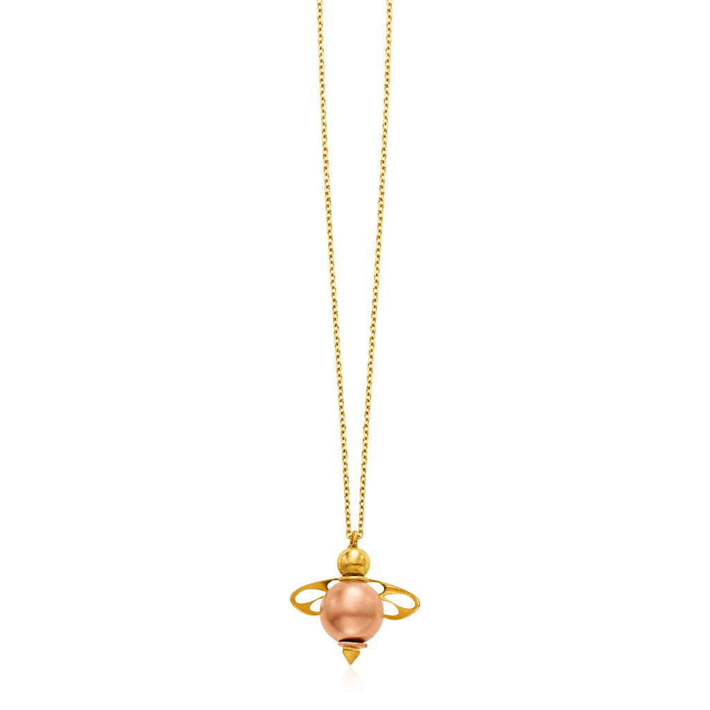 14k Yellow Gold Necklace with Bee Pendant