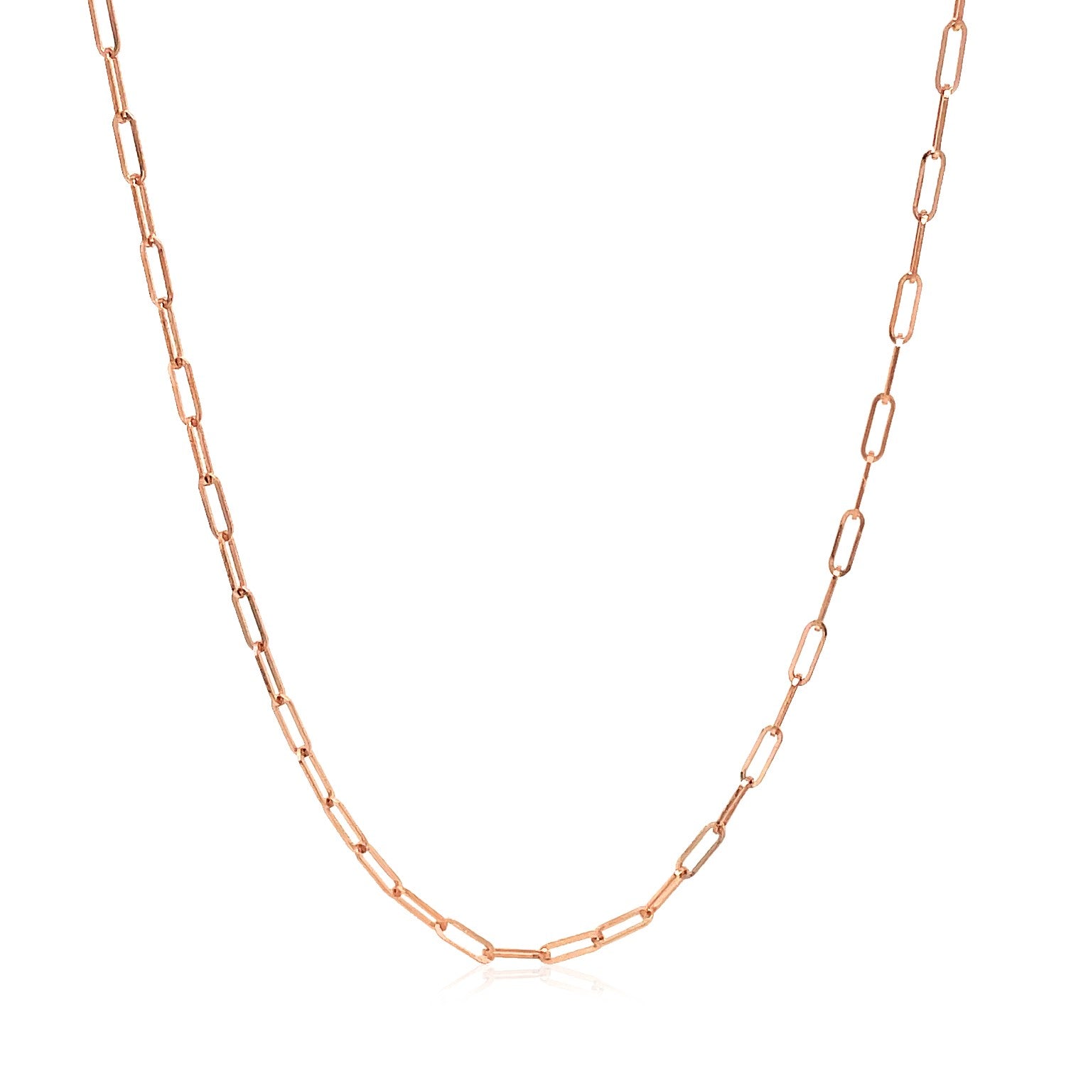 14k Rose Gold Adjustable Paperclip Chain 1.5mm