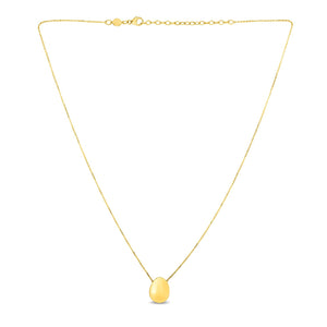 14k Yellow Gold Necklace with Rounded Tear Drop Pendant