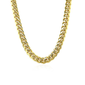 5.0mm 14k Yellow Gold Classic Miami Cuban Solid Chain