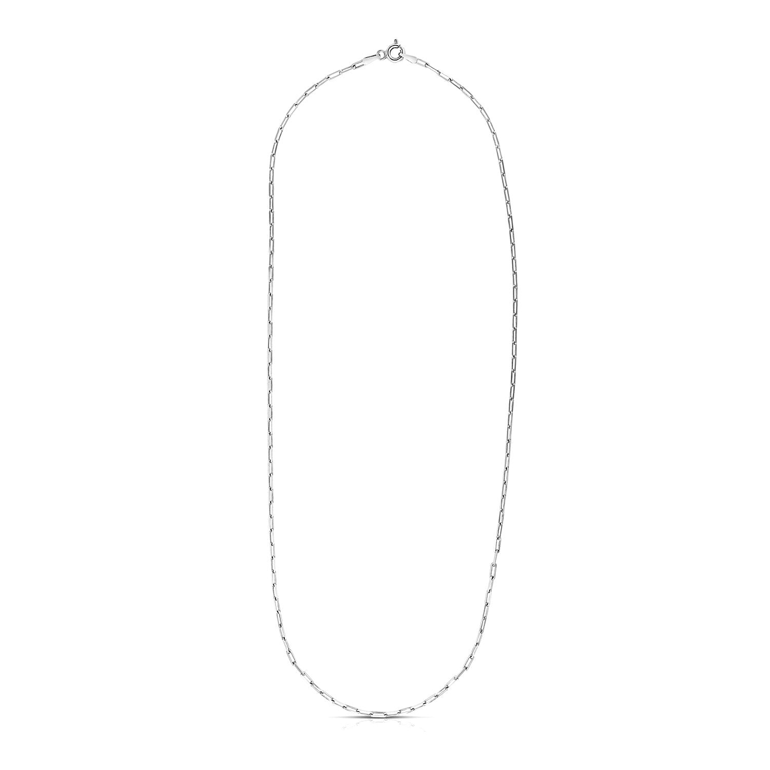 Sterling Silver Rhodium Plated Paperclip Chain (1.8 mm)