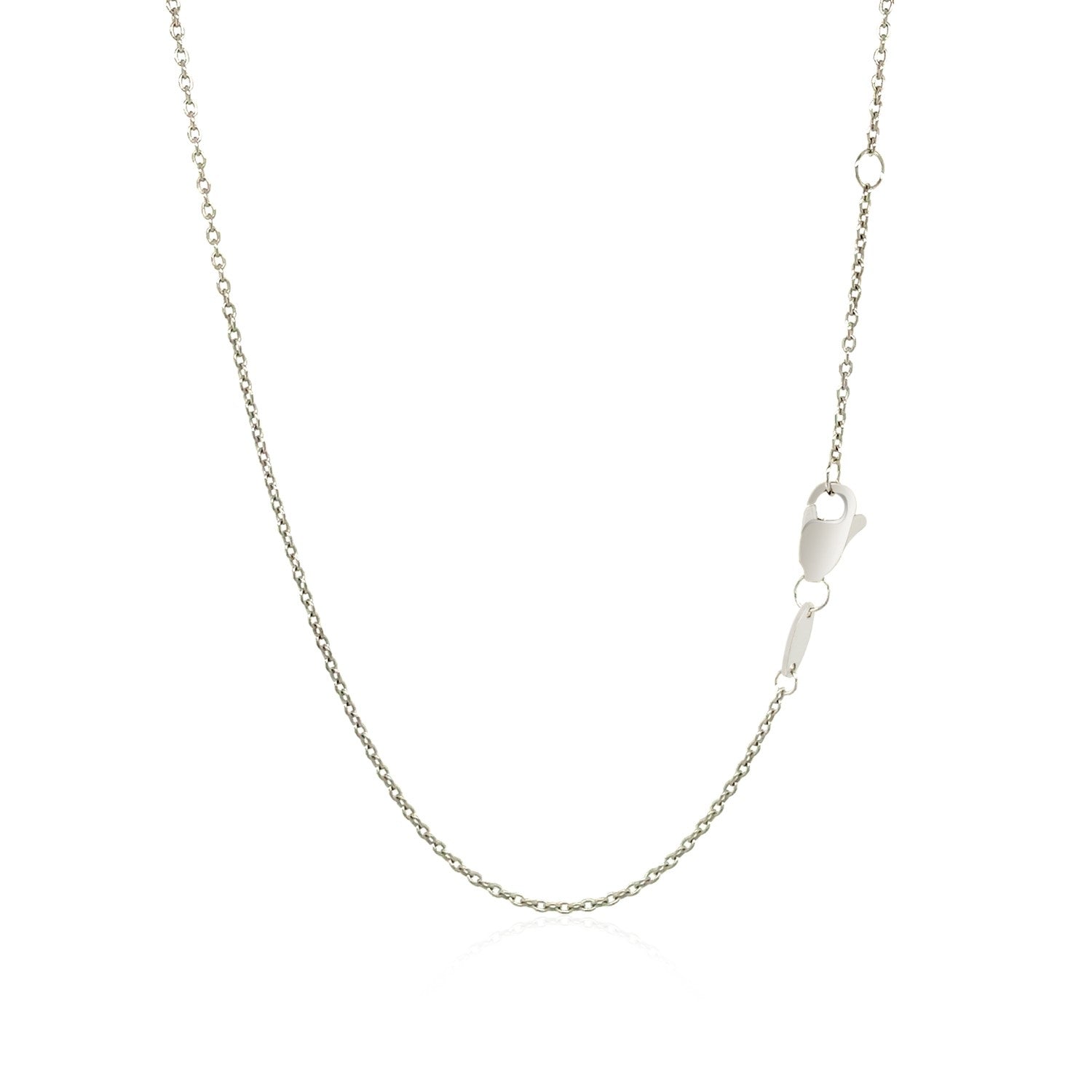 14k White Gold Chain Necklace with Horizontal Arrow Pendant