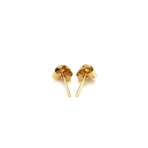 14k Yellow Gold Stud Earrings with Faceted White Cubic Zirconia