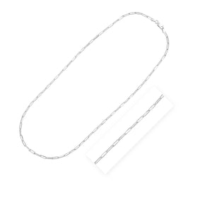 Sterling Silver Rhodium Plated Paperclip Chain (3.0 mm)