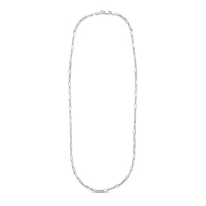 Sterling Silver Rhodium Plated Paperclip Chain (3.0 mm)