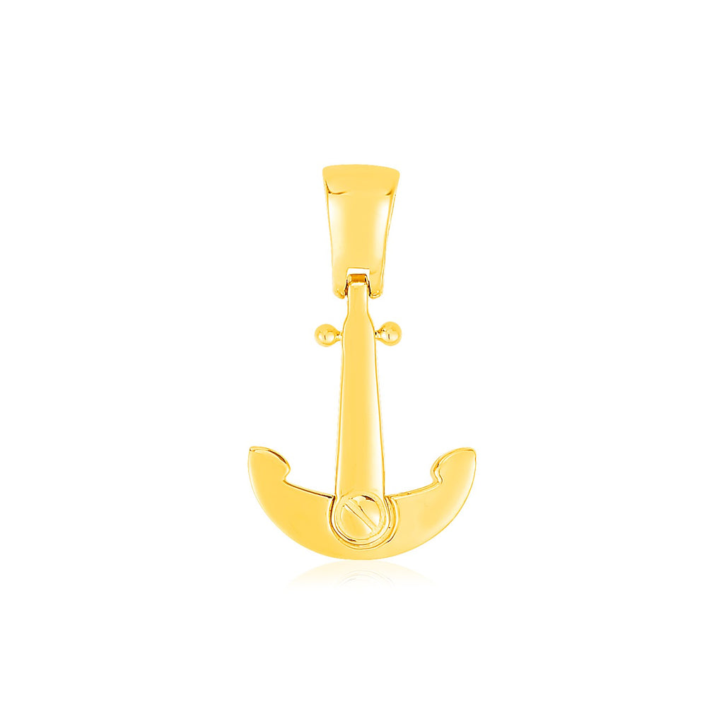 14k Yellow Gold Anchor Pendant