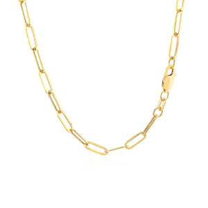 14K Yellow Gold Wide Paperclip Chain (3.3mm)