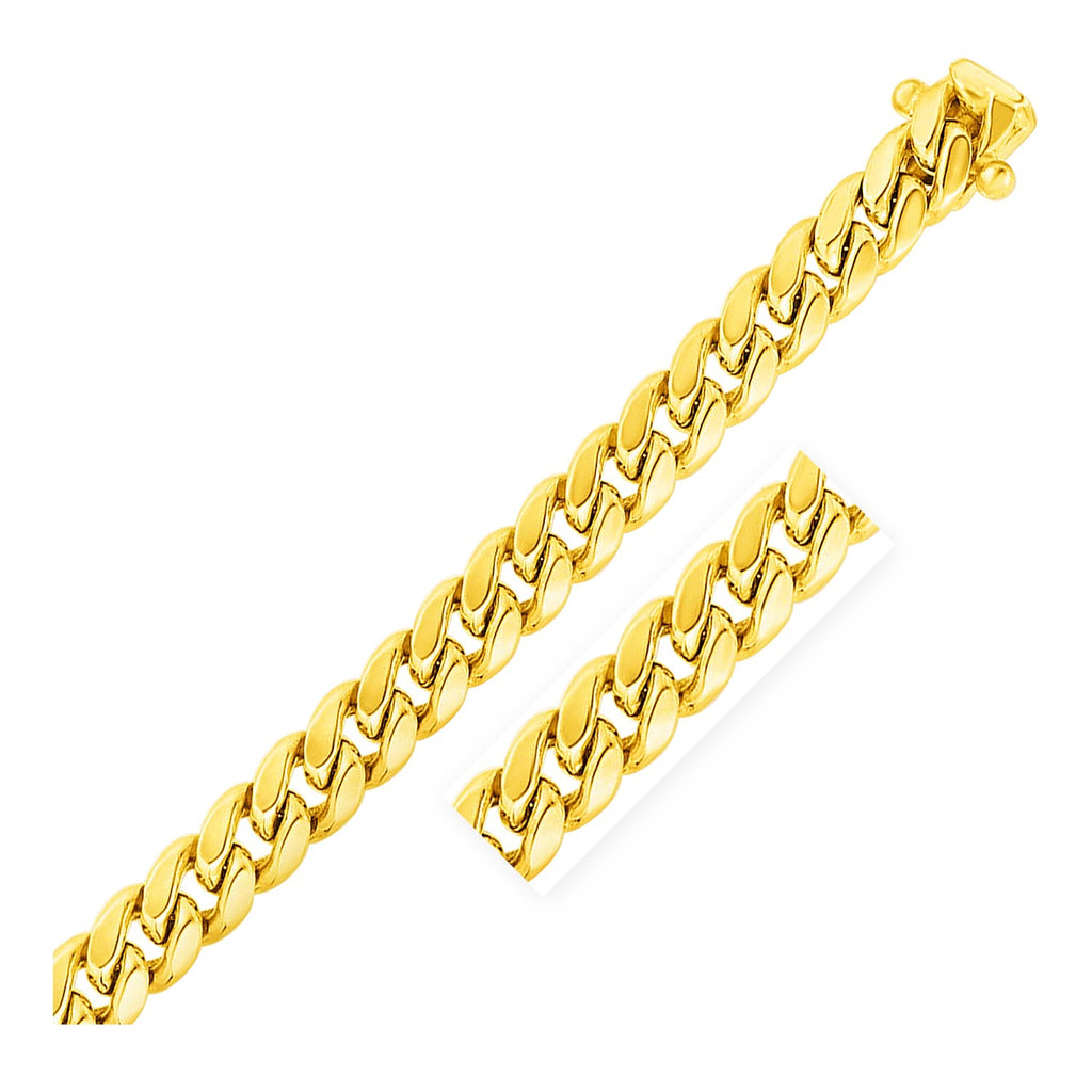 11mm 14k Yellow Gold Semi Solid Miami Cuban Bracelet