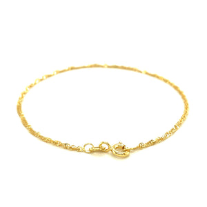 10k Yellow Gold Singapore Bracelet 1.5mm