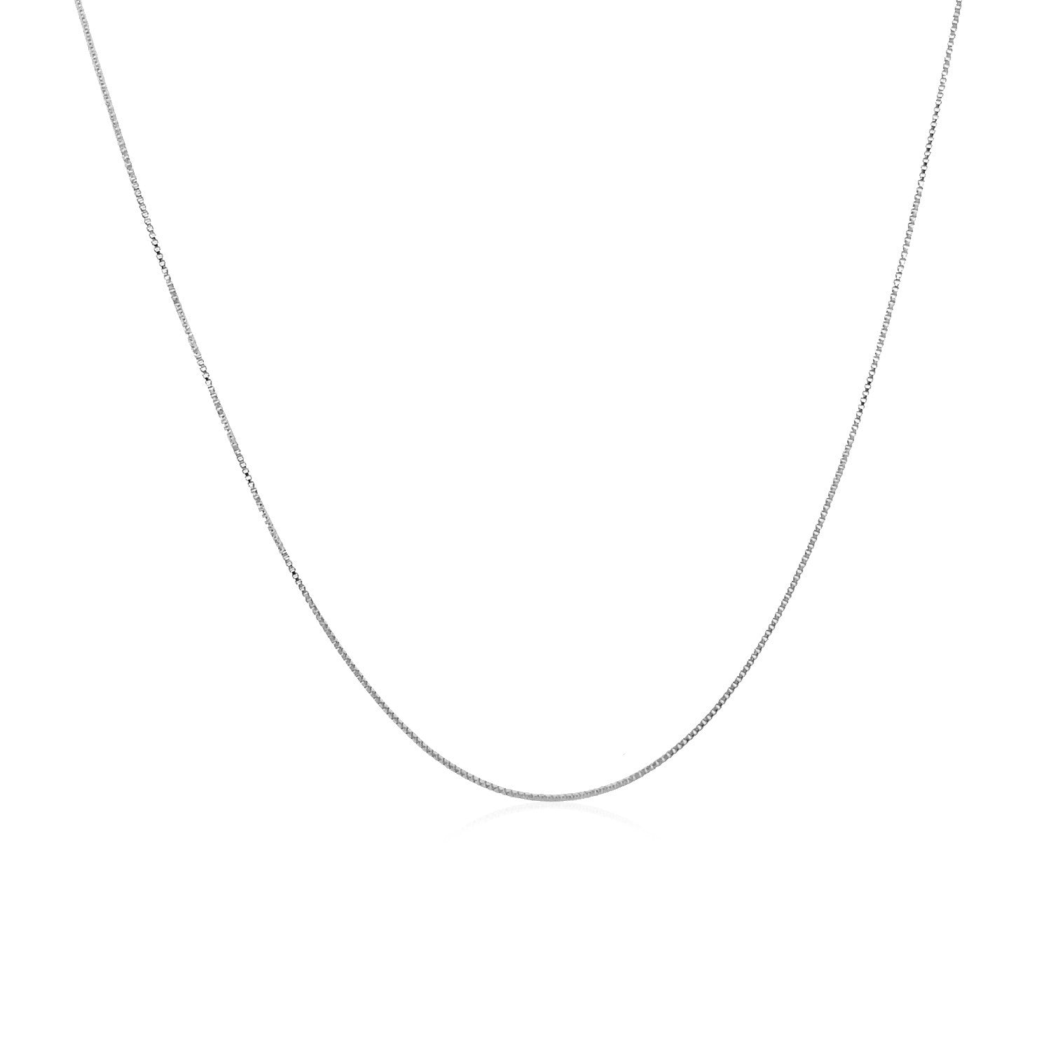 14k White Gold Classic Box Chain 0.4mm