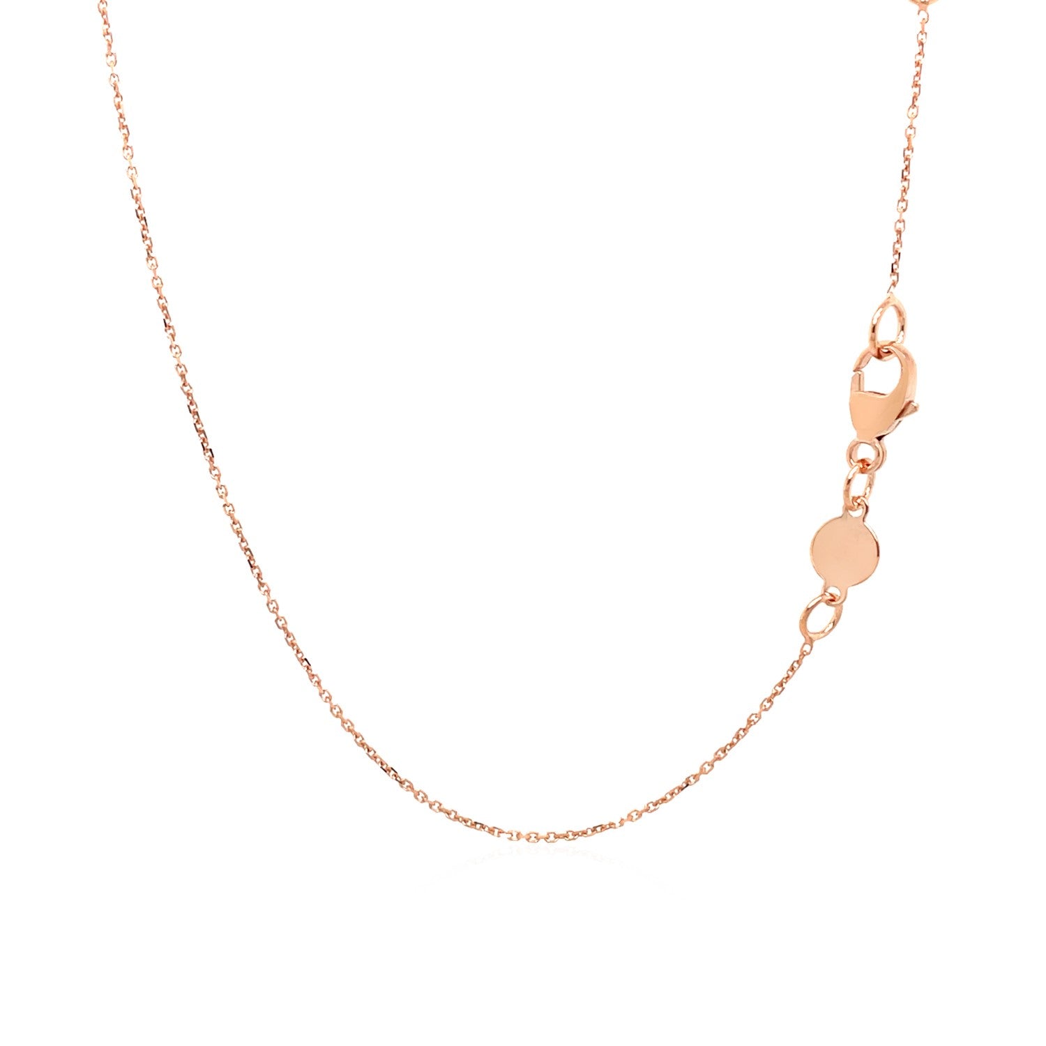 14k Rose Gold Necklace with a Diamond Embellished Flat Heart Design