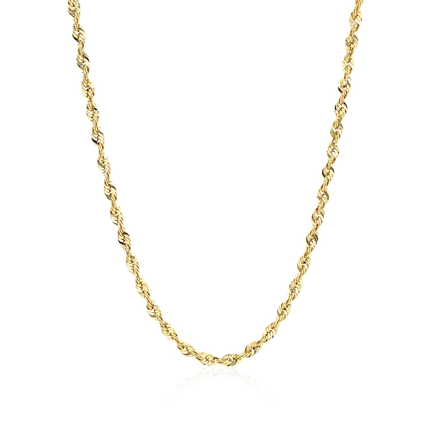 2.5mm 14k Yellow Gold Light Rope Chain