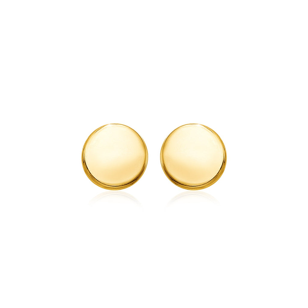 14k Yellow Gold Polished Round Post Earrings