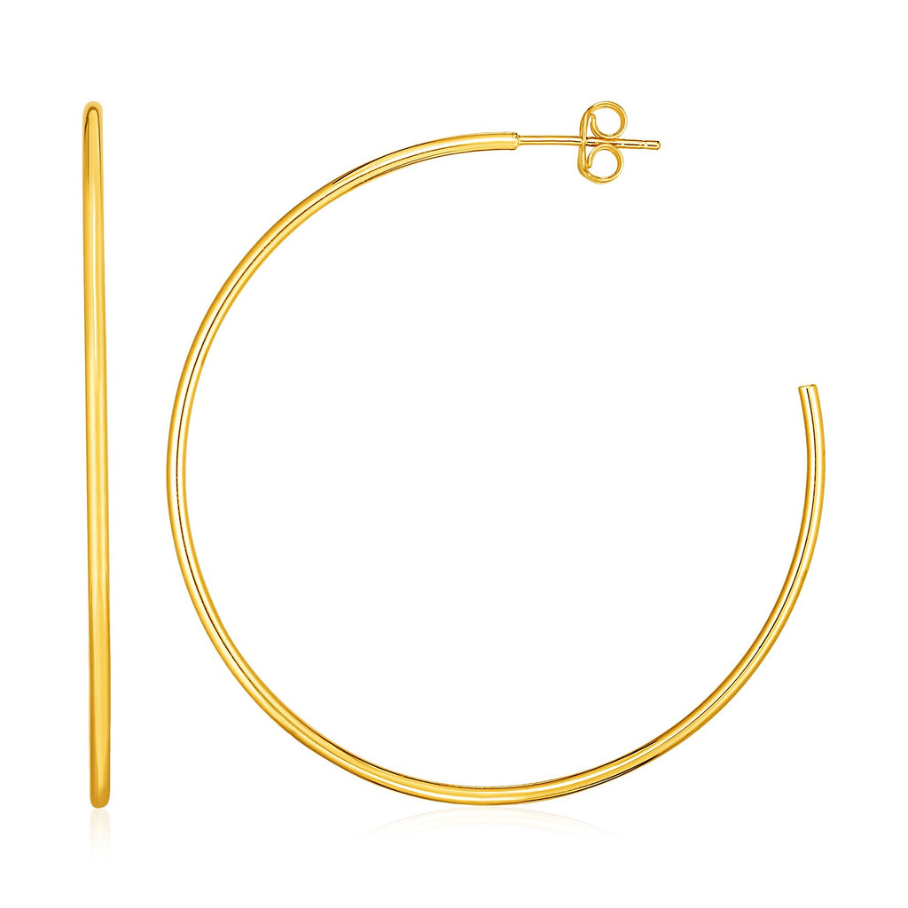 14k Yellow Gold Polished Hoop Earrings