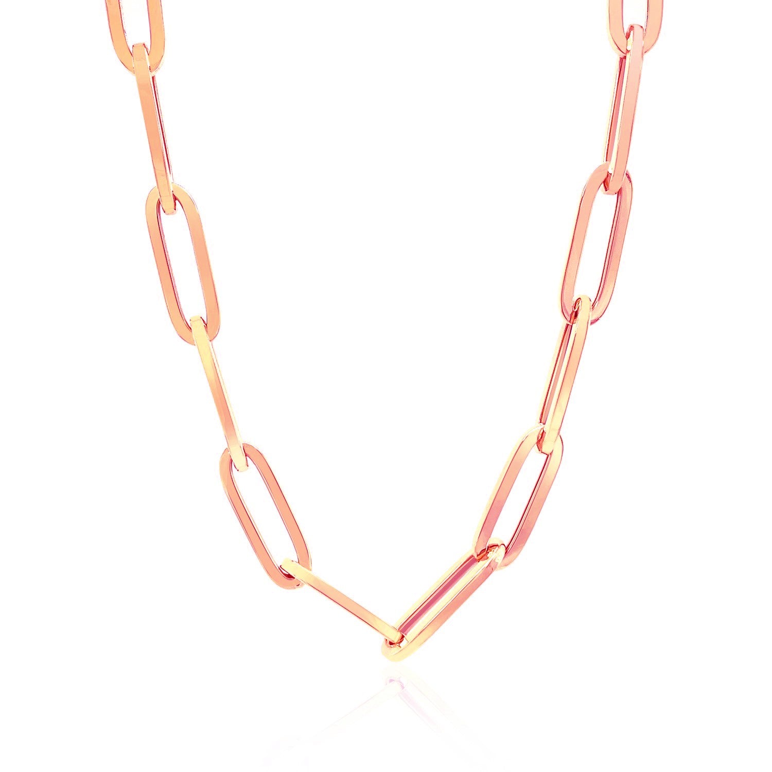 14K Rose Gold Wide Paperclip Chain (6.1mm)