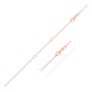 Double Extendable Cable Chain in 14k Rose Gold (0.6mm)