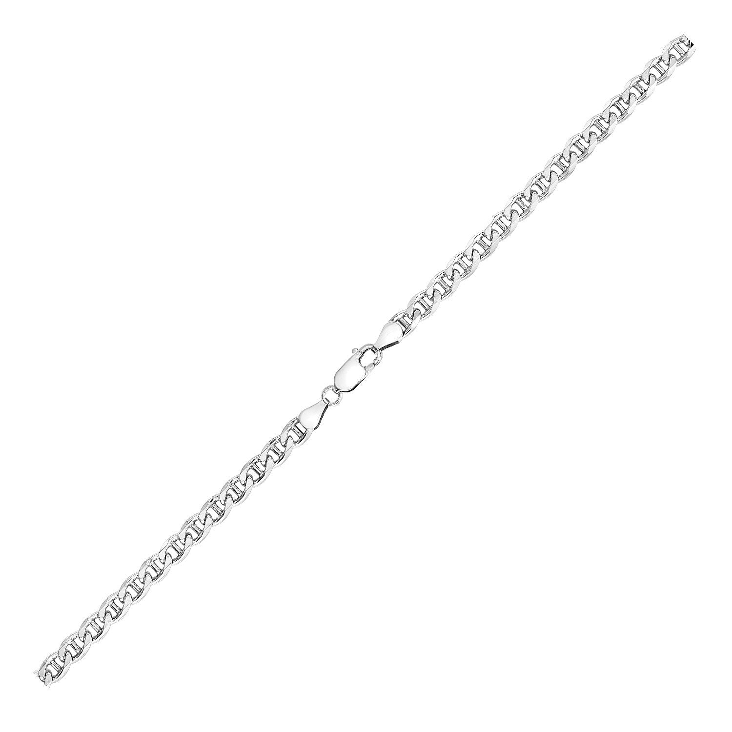 Sterling Silver Rhodium Plated Mariner Chain 5.6mm