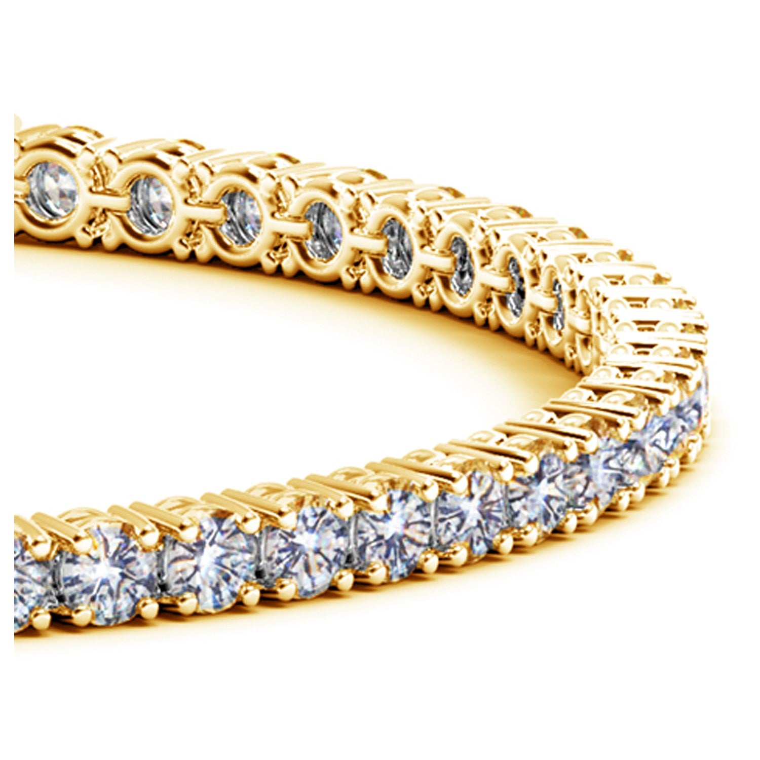 14k Yellow Gold Round Diamond Tennis Bracelet (6 cttw)