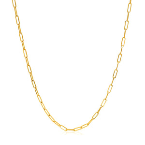 14k Yellow Gold Adjustable Paperclip Chain 1.5mm