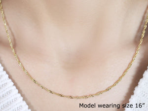 14k Yellow Gold Singapore Chain 1.7mm