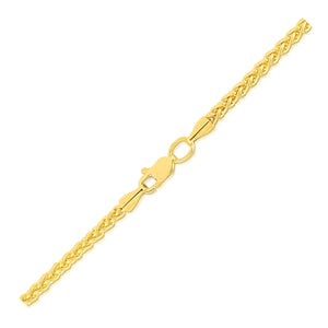 14k Yellow Gold 2.8mm Light Weight Wheat Chain