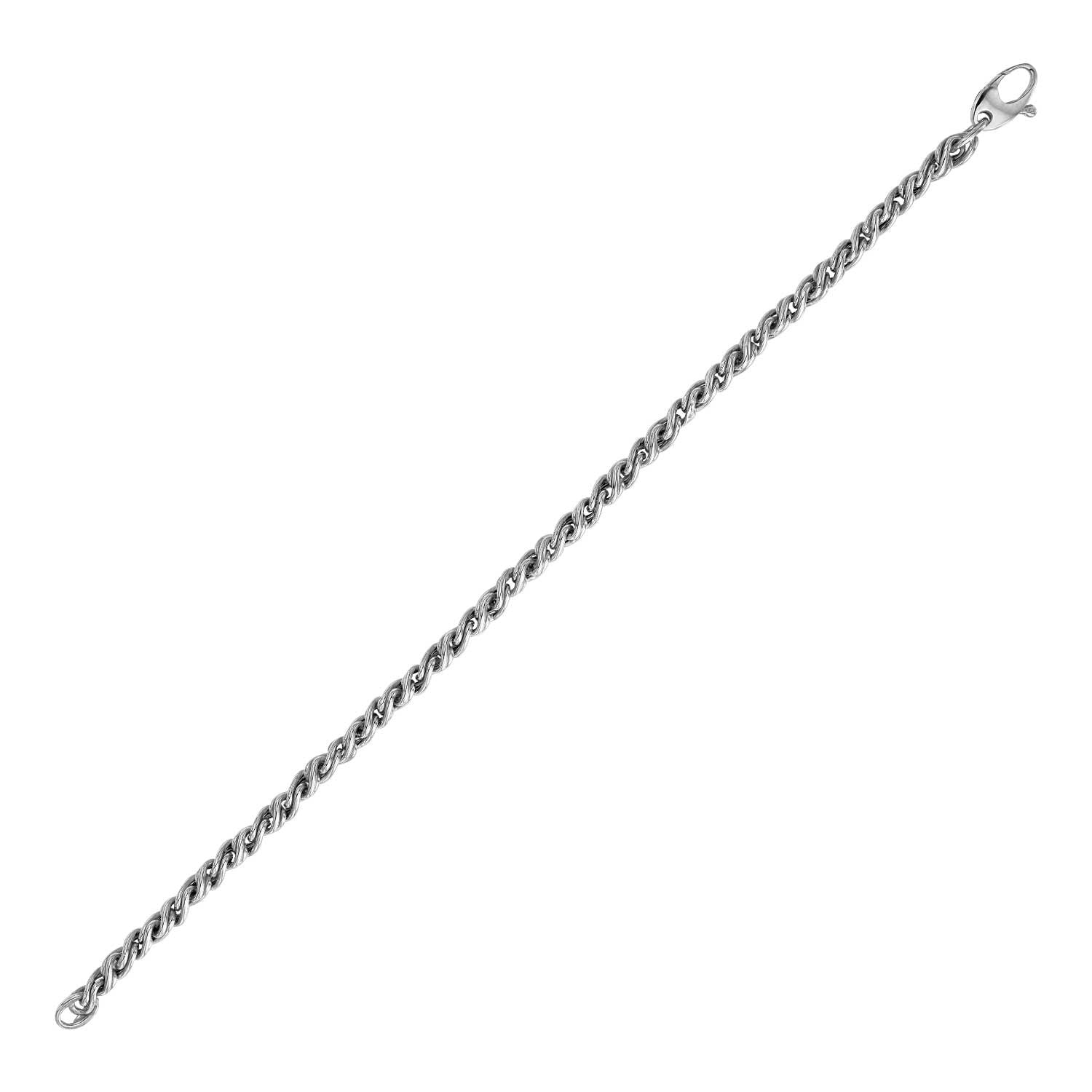 14k White Gold 7 1/2 inch Braid Link Bracelet