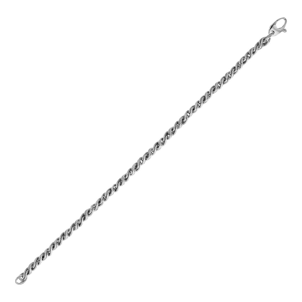 14k White Gold 7 1/2 inch Braid Link Bracelet