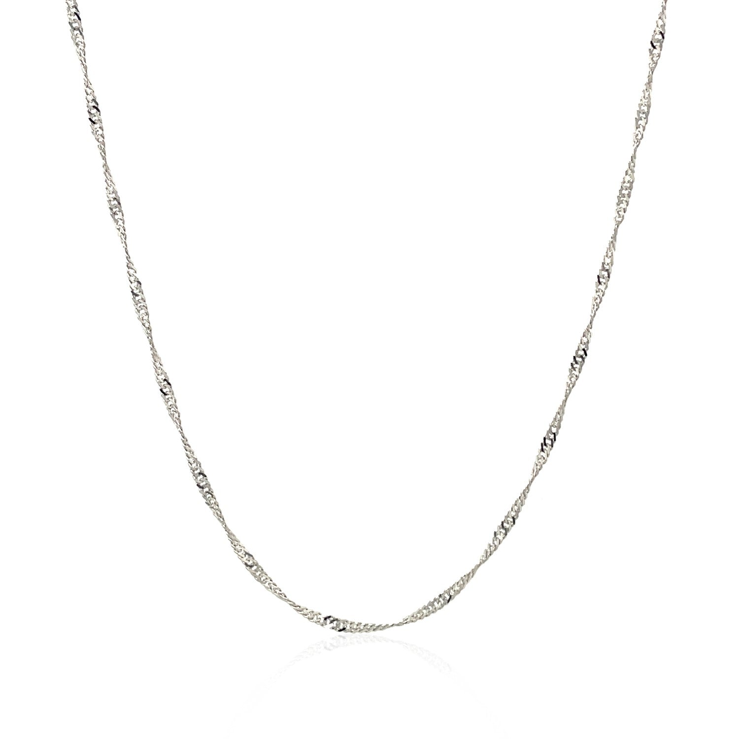 14k White Gold Singapore Chain 1.5mm