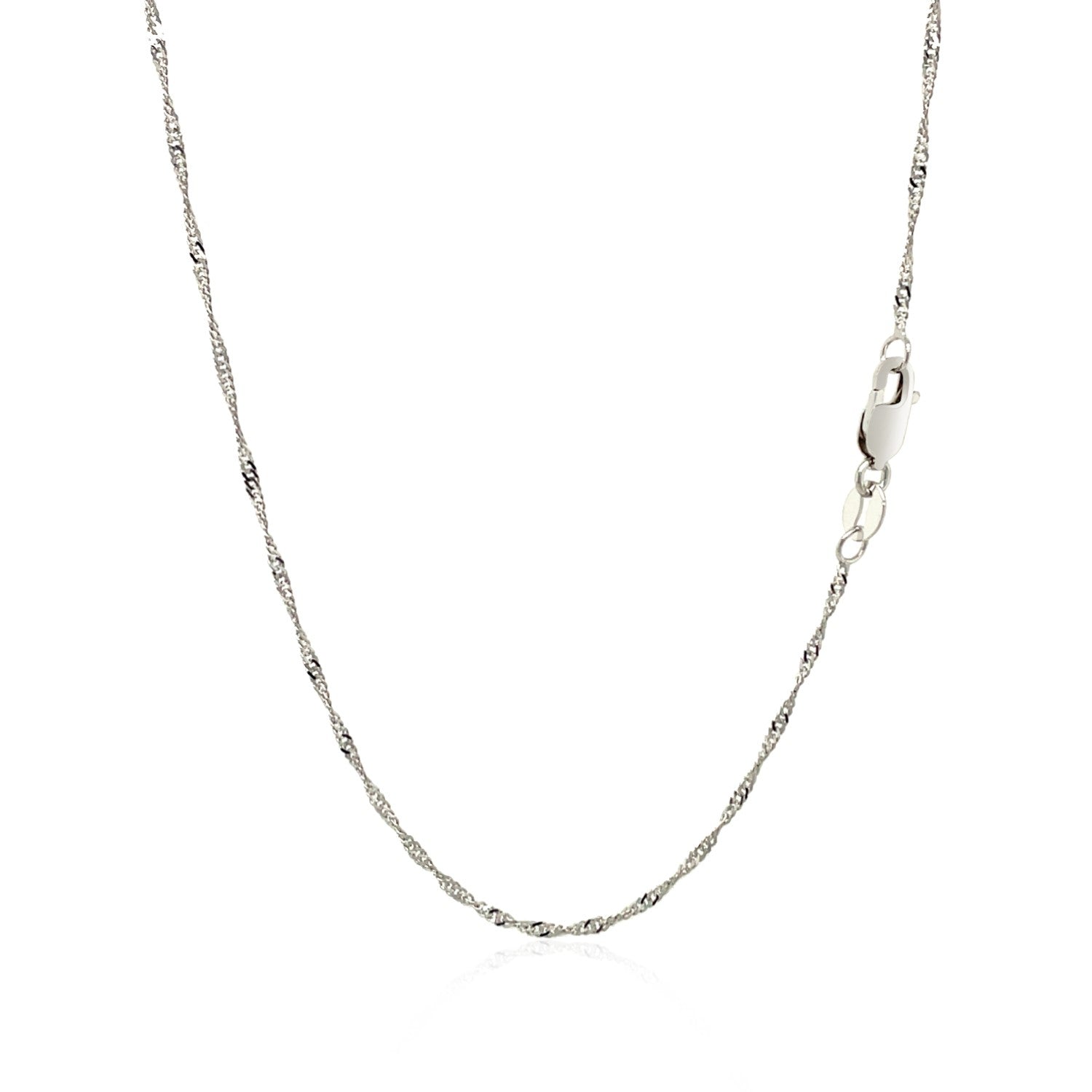 14k White Gold Singapore Chain 1.5mm