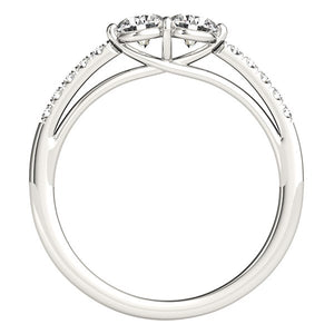 14k White Gold Two Stone Round Diamond Ring (5/8 cttw)