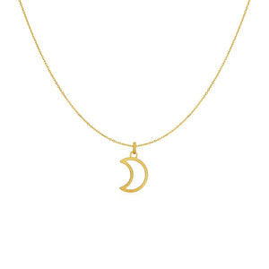 14k Yellow Gold Necklace with Moon