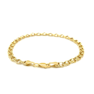 Round Link Charm Bracelet in 10k Yellow Gold