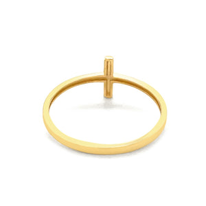 14k Yellow Gold Cross Motif Ring