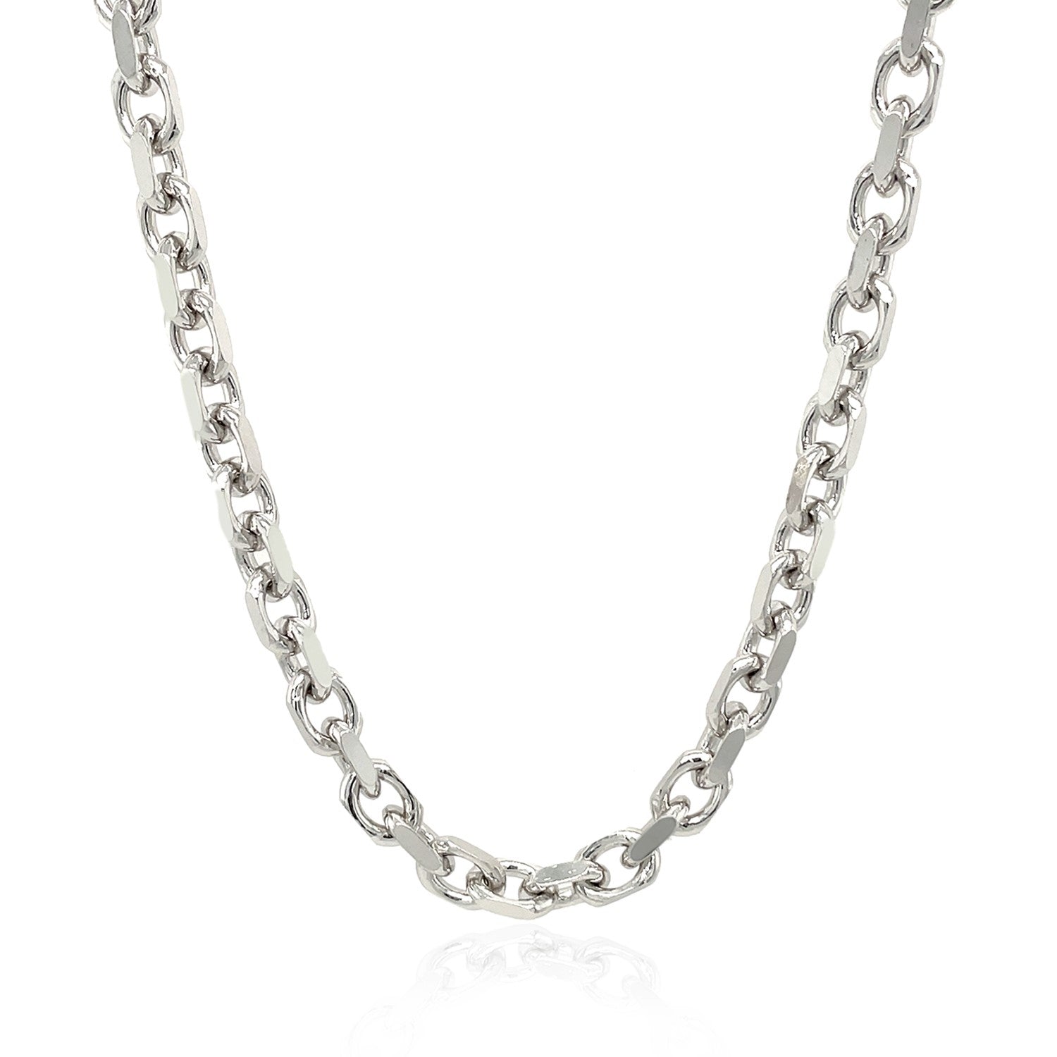 Sterling Silver Rhodium Plated Anchor Chain (4.5 mm)