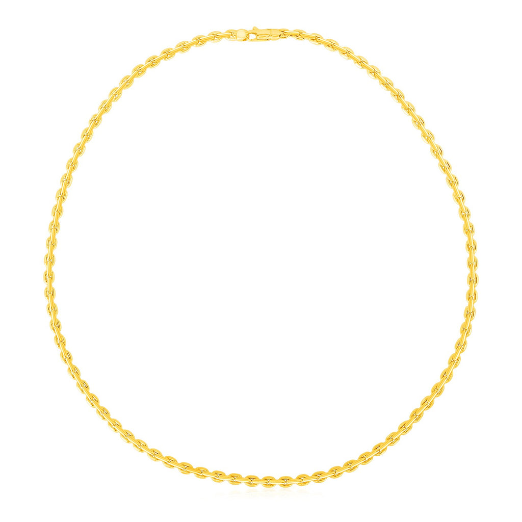 14K Yellow Gold Polished Link Necklace-0