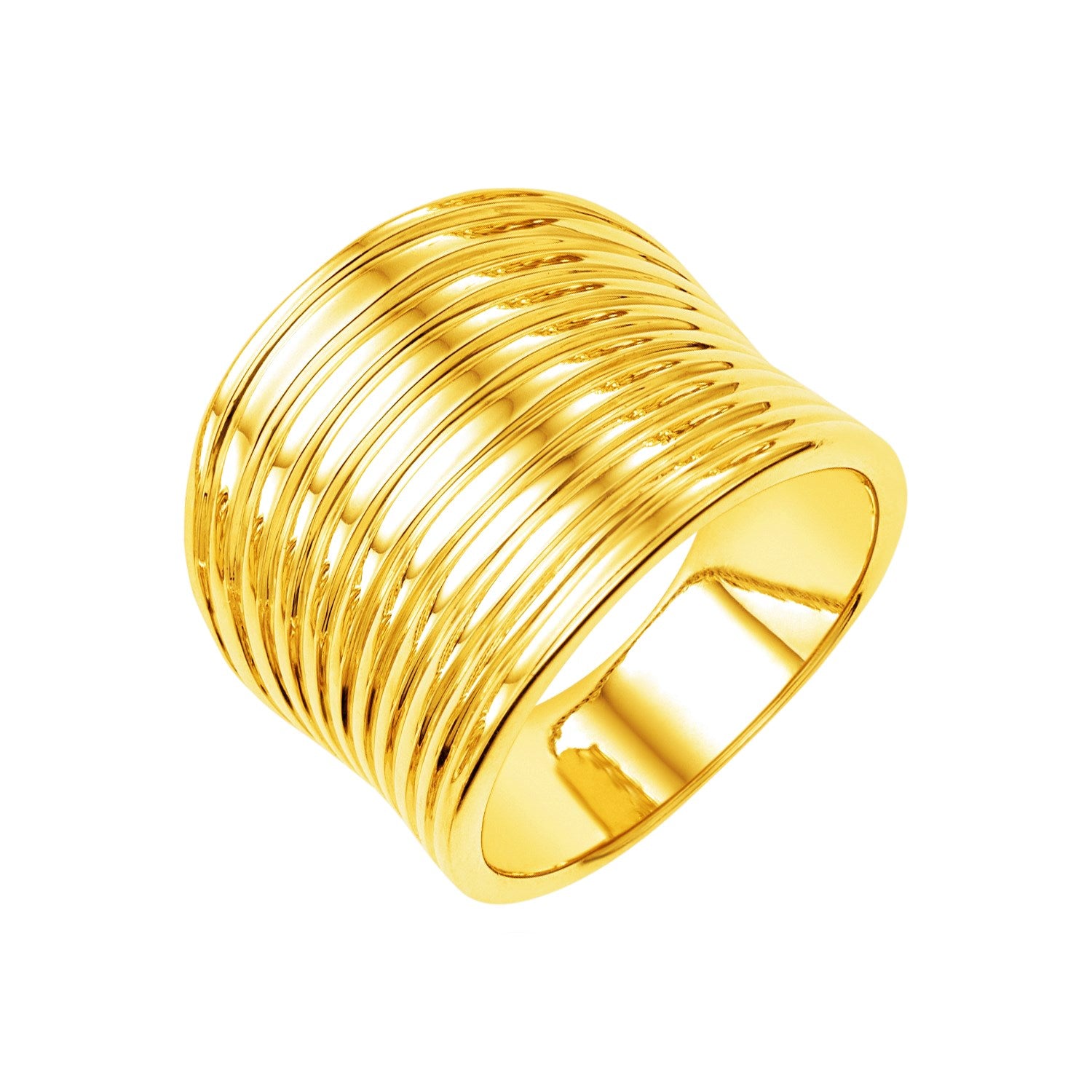 14k Yellow Gold Polished Multi Band Ring