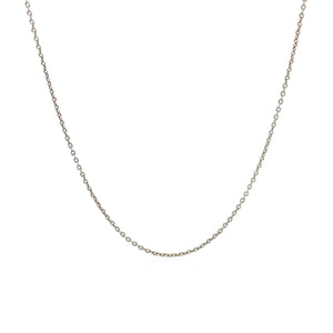 14k White Gold Round Cable Link Chain 1.1mm