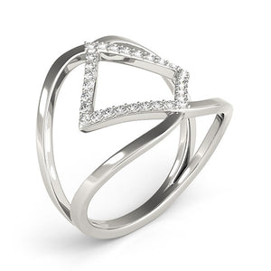 14k White Gold Interlaced Design Diamond Ring (1/5 cttw)