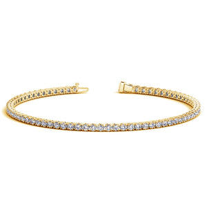 14k Yellow Gold Round Diamond Tennis Bracelet (2 cttw)