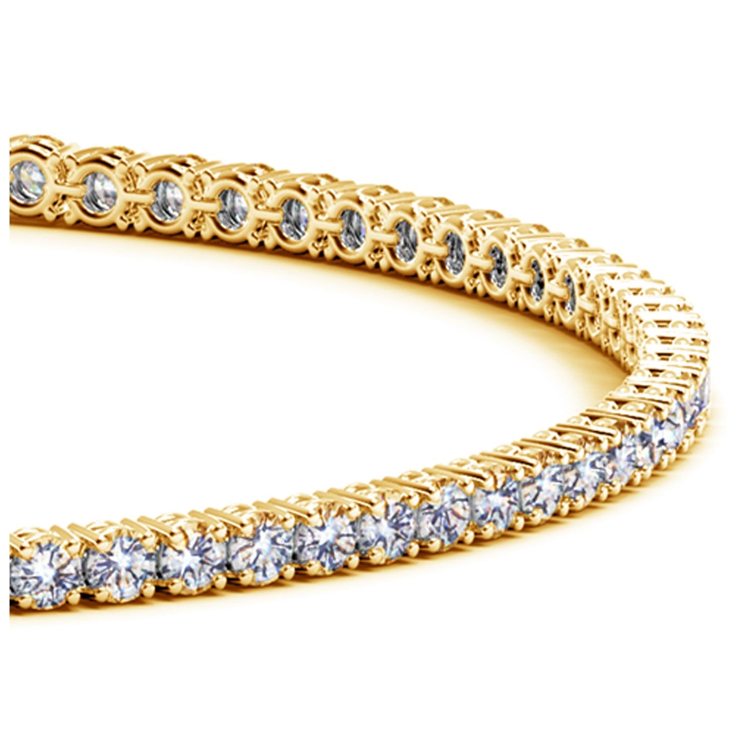 14k Yellow Gold Round Diamond Tennis Bracelet (2 cttw)