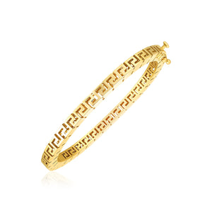 14k Yellow Gold High Polish Greek Key Bangle