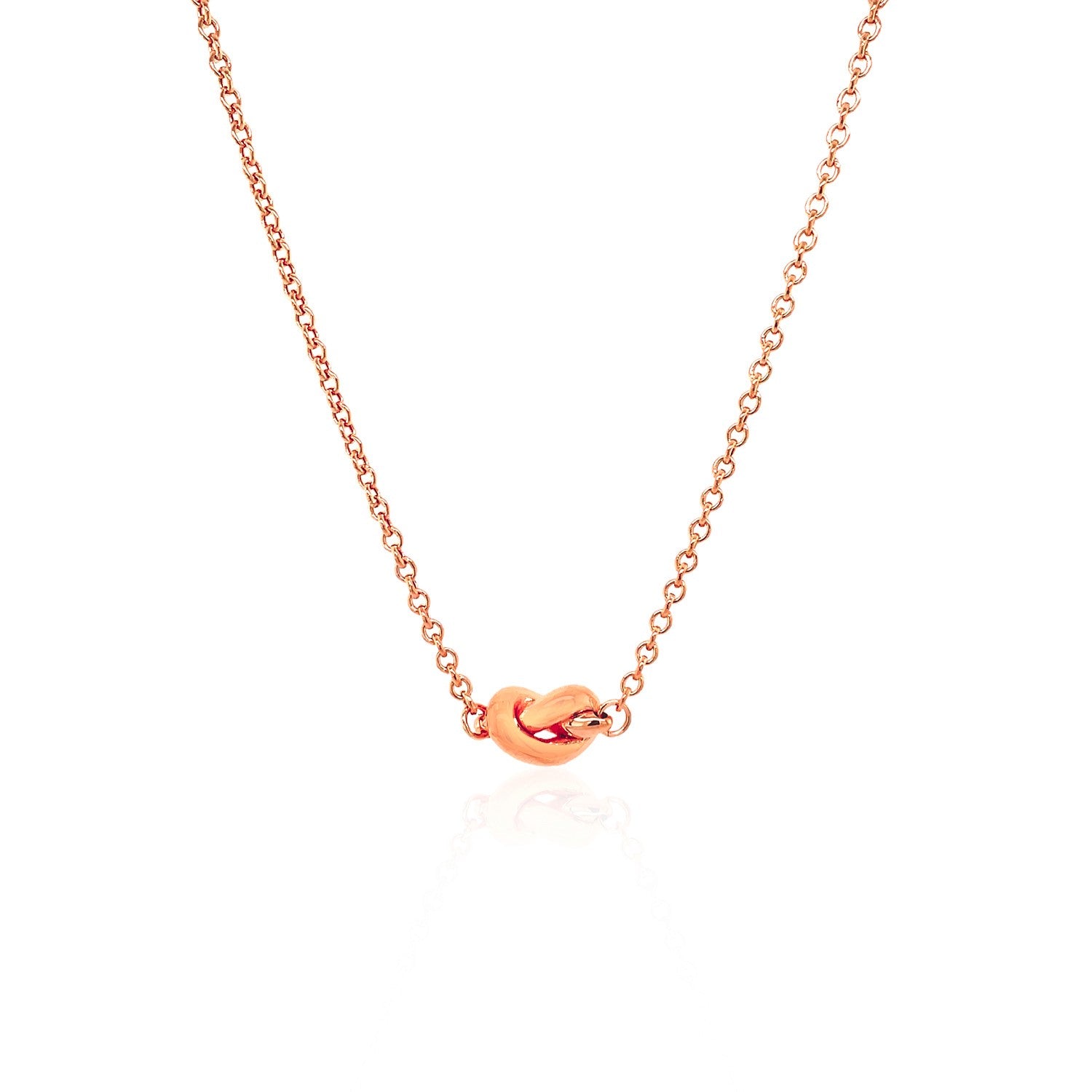 14k Rose Gold Chain Necklace with Polished Knot