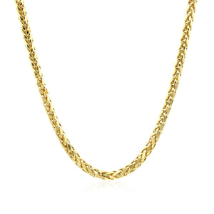 2.7mm 14k Yellow Gold Diamond Cut Round Franco Chain