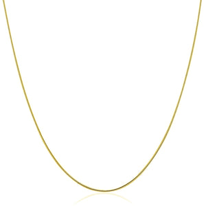 14k Yellow Gold Thin Motif Round Omega Necklace