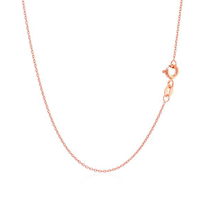 14k Pink Gold Oval Cable Link Chain 0.7mm