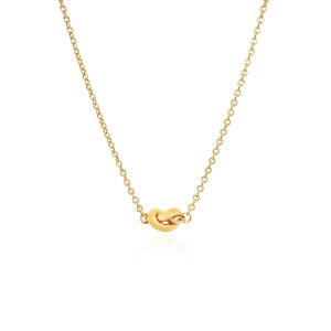 14k Yellow Gold Chain Necklace with Polished Knot