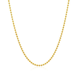 14k Yellow Gold Bead Chain 1.5mm