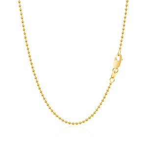 14k Yellow Gold Bead Chain 1.5mm