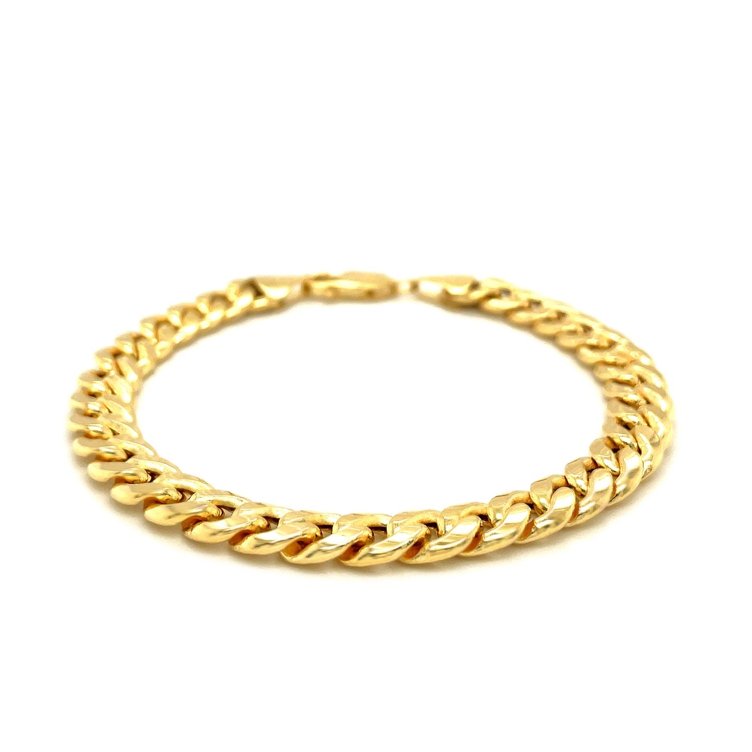 8.0mm 10k Yellow Gold Light Miami Cuban Bracelet